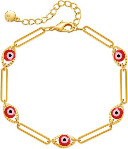 SBI Jewelry Evil Eye Bracelet Women Valentines Day Family Lucky Charm Blue Red White Clear CZ Cubic Zirconia Navy White Teal Green Stretched Spiritual Bracelet Beaded Men Couple Birthday Anniversary in Saudi Arabia