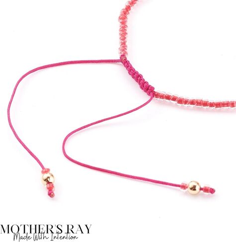 سوار تأكيد راي الأم - أساور مطرزة - سوار من الأحجار الكريمة والكريستال الأصلي للنساء - حبل نايلون قابل للتعديل لارتداء مريح in Kuwait