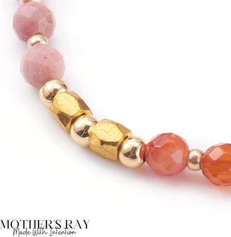 سوار تأكيد راي الأم - أساور مطرزة - سوار من الأحجار الكريمة والكريستال الأصلي للنساء - حبل نايلون قابل للتعديل لارتداء مريح in Kuwait