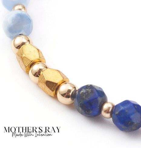 Mother's Ray Affirmation Bracelet – Beaded Bracelets – Genuine Gemstones and Crystals Bracelet for Women – Adjustable Nylon Cord for Comfortable Wear in Saudi Arabia