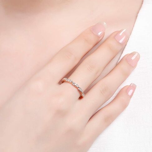 A ANGG 925 Sterling Silver Rose Gold Twisted Ring Engagement Wedding Jewelry in Kuwait