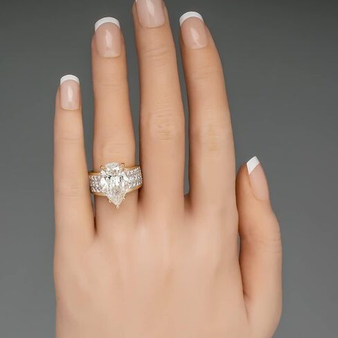 925 Sterling Silver Ladies Classic Elegant Pear Shape Diamond Ring 18K Rose Gold Plated Square Cut AAA Cubic Zirconia Ring Ladies 925 Engagement Wedding Ring Sizes 6-10 604 (6) in Saudi Arabia