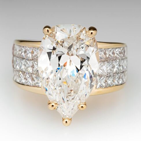 925 Sterling Silver Ladies Classic Elegant Pear Shape Diamond Ring 18K Rose Gold Plated Square Cut AAA Cubic Zirconia Ring Ladies 925 Engagement Wedding Ring Sizes 6-10 604 (6) in Saudi Arabia