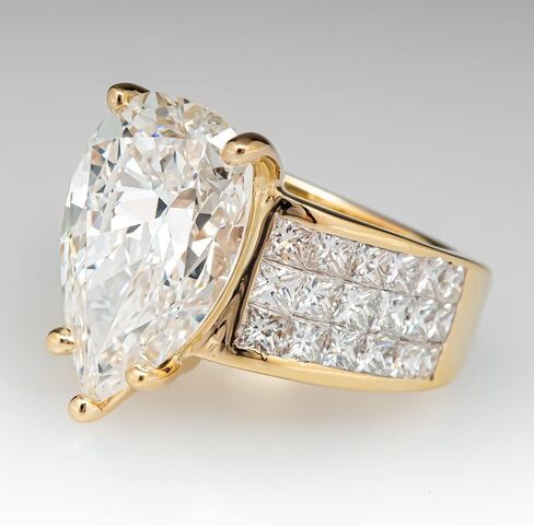 925 Sterling Silver Ladies Classic Elegant Pear Shape Diamond Ring 18K Rose Gold Plated Square Cut AAA Cubic Zirconia Ring Ladies 925 Engagement Wedding Ring Sizes 6-10 604 (6) in Saudi Arabia