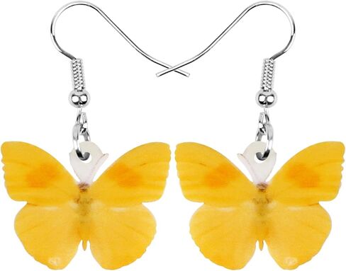 DOWAY Acrylic Yellow Butterfly Earrings Dangle for Women Girls Drop Jewelry, Spring Summer Butterfly Gifts Decoration in Saudi Arabia