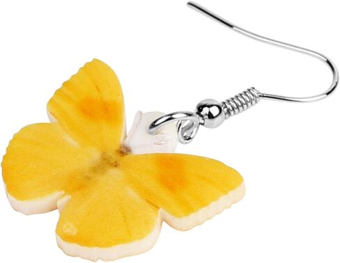 DOWAY Acrylic Yellow Butterfly Earrings Dangle for Women Girls Drop Jewelry, Spring Summer Butterfly Gifts Decoration in Saudi Arabia