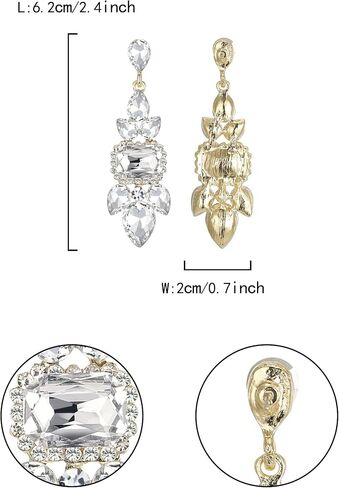Flyonce Rhinestone Crystal Art Deco Vintage Style Chandelier Drop Dangle Earrings for Women Girls in Saudi Arabia