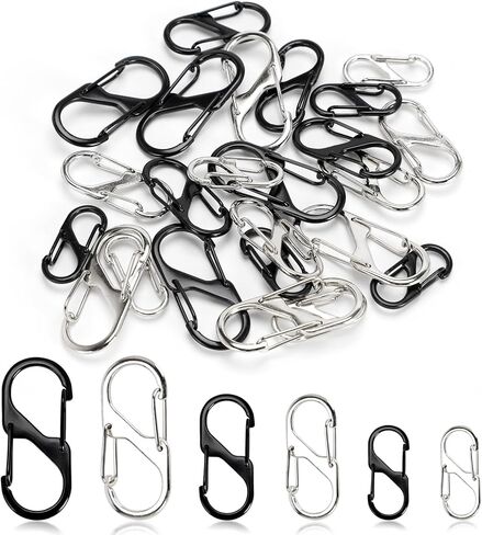 24pcs Zipper Clips Anti Theft Dual Spring S Shaped Carabiner Clip Theft Deterrent Backpack Zipper Pull Lock Zipper Clip for Suitcase Camping Hiking in Kuwait