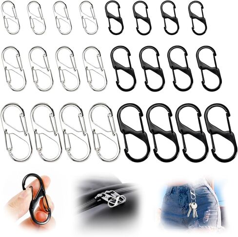24pcs Zipper Clips Anti Theft Dual Spring S Shaped Carabiner Clip Theft Deterrent Backpack Zipper Pull Lock Zipper Clip for Suitcase Camping Hiking in Kuwait