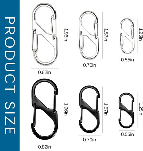 24pcs Zipper Clips Anti Theft Dual Spring S Shaped Carabiner Clip Theft Deterrent Backpack Zipper Pull Lock Zipper Clip for Suitcase Camping Hiking in Kuwait