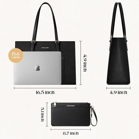 Maelstrom Leather Tote Bag, Laptop Bag for Women, Waterproof Briefcase with Clutch Bag, Work Handbags 15.6 Inch Computer in Kuwait