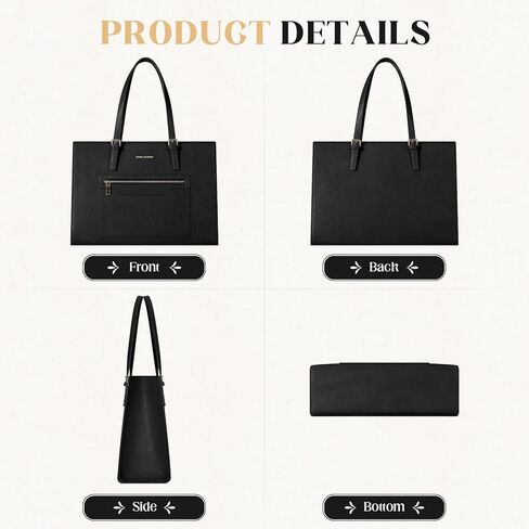 Maelstrom Leather Tote Bag, Laptop Bag for Women, Waterproof Briefcase with Clutch Bag, Work Handbags 15.6 Inch Computer in Kuwait