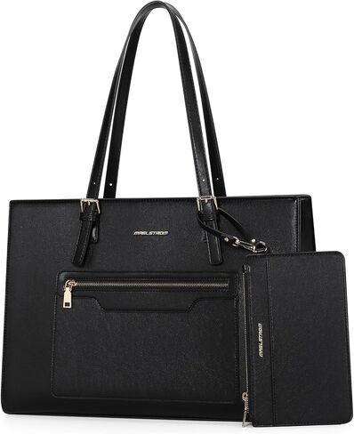 Maelstrom Leather Tote Bag, Laptop Bag for Women, Waterproof Briefcase with Clutch Bag, Work Handbags 15.6 Inch Computer in Kuwait