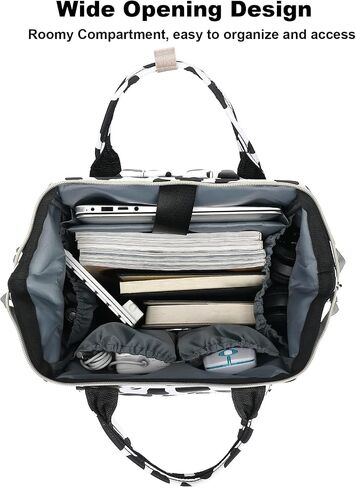 Mimfutu البقرة طباعة حقيبة الكمبيوتر المحمول كلية حقيبة الظهر المدرسية Bookbags ممرضة حقائب الظهر حقائب السفر Daypacks عادية للنساء الفتيات يناسب دفتر 15.6 بوصة in Kuwait