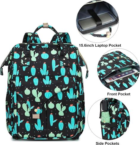 Mimfutu البقرة طباعة حقيبة الكمبيوتر المحمول كلية حقيبة الظهر المدرسية Bookbags ممرضة حقائب الظهر حقائب السفر Daypacks عادية للنساء الفتيات يناسب دفتر 15.6 بوصة in Kuwait