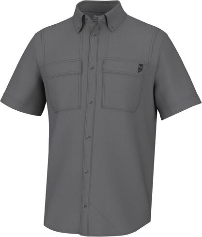 HUK Men's Back Draft Solid Short Sleeve Button, Vented Fishing Shirt in Saudi Arabia