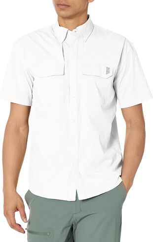 HUK Men's Back Draft Solid Short Sleeve Button, Vented Fishing Shirt in Saudi Arabia