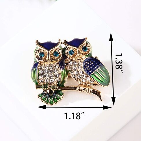 Xjoyous Brooch Owl Shape Rhinestone Covered Crystal Beauty Brooch Pin Scarves Shawl Clip for Women Ladies in Saudi Arabia