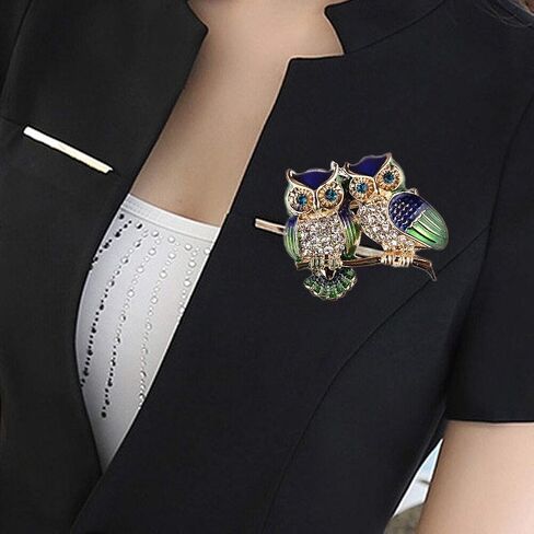Xjoyous Brooch Owl Shape Rhinestone Covered Crystal Beauty Brooch Pin Scarves Shawl Clip for Women Ladies in Saudi Arabia
