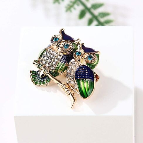 Xjoyous Brooch Owl Shape Rhinestone Covered Crystal Beauty Brooch Pin Scarves Shawl Clip for Women Ladies in Saudi Arabia