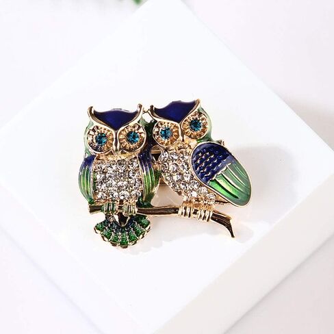 Xjoyous Brooch Owl Shape Rhinestone Covered Crystal Beauty Brooch Pin Scarves Shawl Clip for Women Ladies in Saudi Arabia