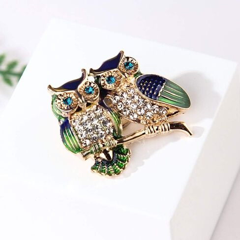 Xjoyous Brooch Owl Shape Rhinestone Covered Crystal Beauty Brooch Pin Scarves Shawl Clip for Women Ladies in Saudi Arabia