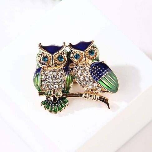 Xjoyous Brooch Owl Shape Rhinestone Covered Crystal Beauty Brooch Pin Scarves Shawl Clip for Women Ladies in Saudi Arabia