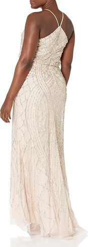 Adrianna Papell Women's Halter Fully Beaded Blouson Gown in Saudi Arabia