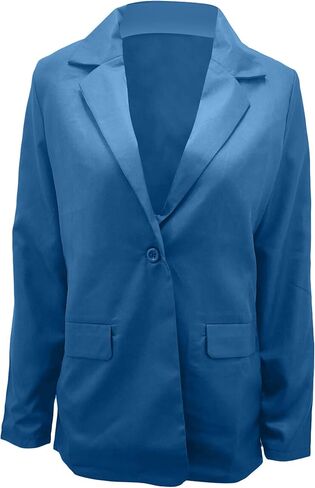 YMING Womens Casual Lapel Long Sleeve Blazer Open Front Work Jackets Button Solid Color Office Cardigan with Pockets in Saudi Arabia
