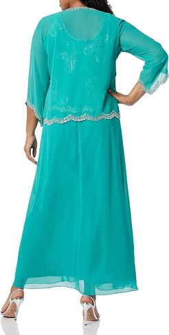 J Kara Women's Plus Size Beaded Jacket Dress in Saudi Arabia