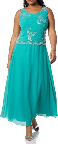 J Kara Women's Plus Size Beaded Jacket Dress in Saudi Arabia