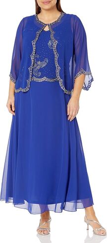 J Kara Women's Plus Size Beaded Jacket Dress in Saudi Arabia