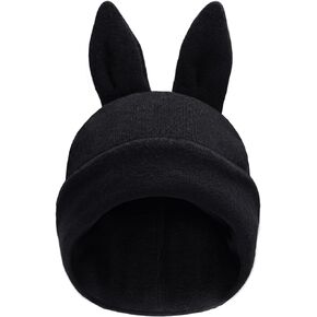 قبعة صغيرة منسوجة بتصميم اذني ارنب لطيفة، قبعة كروشيه للارنب، قبعة شتوية دافئة، قبعة جمجمة للتزلج للنساء in Kuwait
