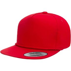 YP Classics Mens Womens Golf Cap 5-Panel Adjustable Snapback Hat, Flat Bill, One Size