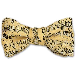 Josh Bach Men's Music by JS Bach Self-Tie Silk Bow Tie Cream, Made in USA in Kuwait