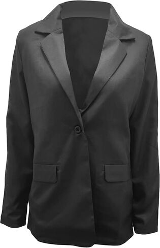YMING Womens Casual Lapel Long Sleeve Blazer Open Front Work Jackets Button Solid Color Office Cardigan with Pockets in Saudi Arabia