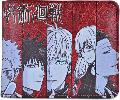 Roffatide Anime Jujutsu Kaisen Wallets Faux Leather Slim Bi-Fold Purse Multipurpose Purse in Saudi Arabia