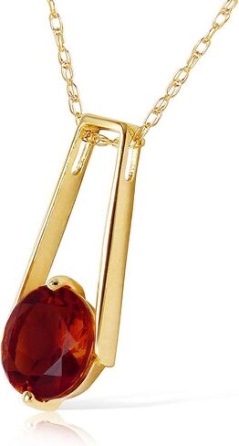 Galaxy Gold GG 14k Solid Yellow Gold Necklace with Natural Round-shaped Garnet Pendant in Saudi Arabia