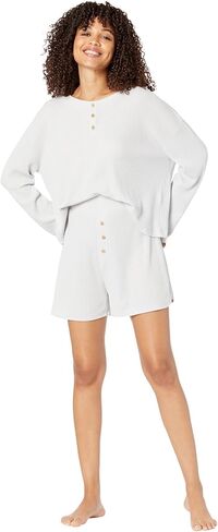 مجموعة بيجاما قصيرة الأكمام من Eberjey Cozy Waffle Henley in Saudi Arabia