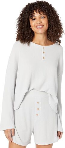 مجموعة بيجاما قصيرة الأكمام من Eberjey Cozy Waffle Henley in Saudi Arabia