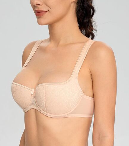 حمالة صدر نسائية من Lemorosy رافعة للأعلى من Balconette مبطنة بشكل خفيف من الدانتيل Demi Shelf Underwire in Kuwait