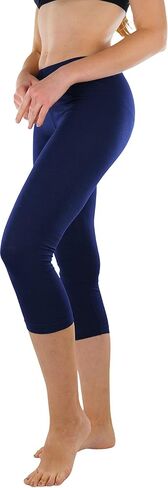 ToBeInStyle Women's Seamless Stretchy Band Yoga Activewear Capri Leggings in Saudi Arabia