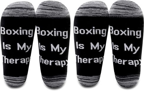 LEVLO Boxer Fans Gift Boxing is My Therapy Cotton Socks Inspiration Gifts for Boxing Lovers Coach in Saudi Arabia