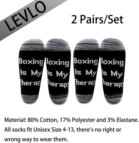 LEVLO Boxer Fans Gift Boxing is My Therapy Cotton Socks Inspiration Gifts for Boxing Lovers Coach in Saudi Arabia