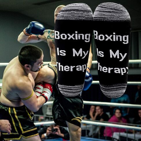 LEVLO Boxer Fans Gift Boxing is My Therapy Cotton Socks Inspiration Gifts for Boxing Lovers Coach in Saudi Arabia