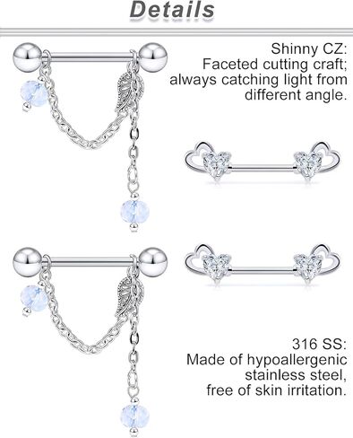 Ocptiy 14G الحلمة ثقب المجوهرات حلقات اللسان الجراحية الصلب الفضة اللسان الحلمة الحديد بار ثقب المجوهرات للنساء 14 مللي متر 9/16 بوصة in Kuwait