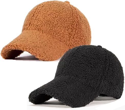 قبعات بيسبول شتوية من صوف الحمل للسيدات من LUTICELI، قبعة بيسبول دافئة بلون سادة ناعمة in Kuwait