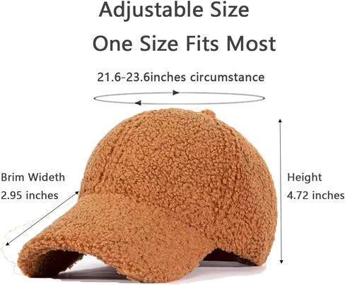 قبعات بيسبول شتوية من صوف الحمل للسيدات من LUTICELI، قبعة بيسبول دافئة بلون سادة ناعمة in Kuwait