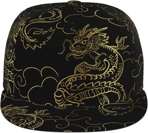 Chinese Japanese Dragon Baseball Cap Snapback Hats Adjustable Flat Brim Cap Dragon Trucker Hat for Men Women in Kuwait