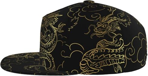 Chinese Japanese Dragon Baseball Cap Snapback Hats Adjustable Flat Brim Cap Dragon Trucker Hat for Men Women in Kuwait